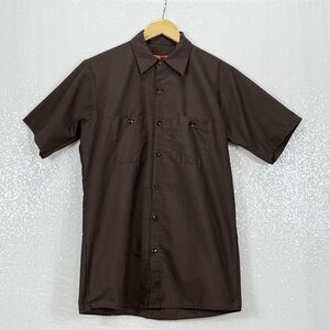 RED KAP Men's Brown Short Sleeve Industrial Shirt Size Medium